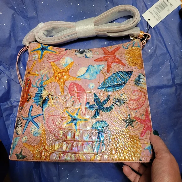 Brahmin Katie Starlight Melbourne, Starfish Patterned Crossbody Nwt - Picture 9 of 13